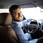Portrait of driver smiling