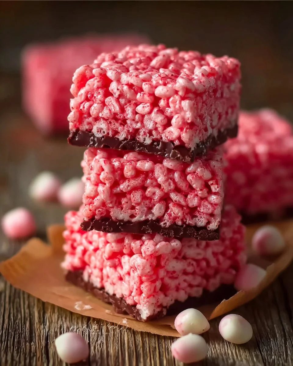 Cherry Rice Krispie Treats with cherries and marshmallows
