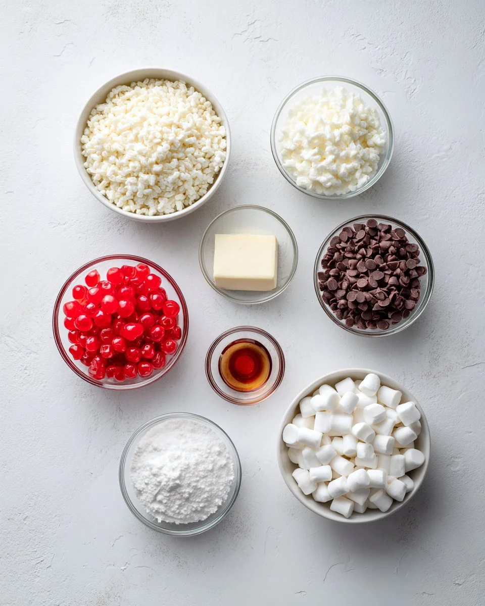 Chocolate Covered Cherry Rice Krispies Treats