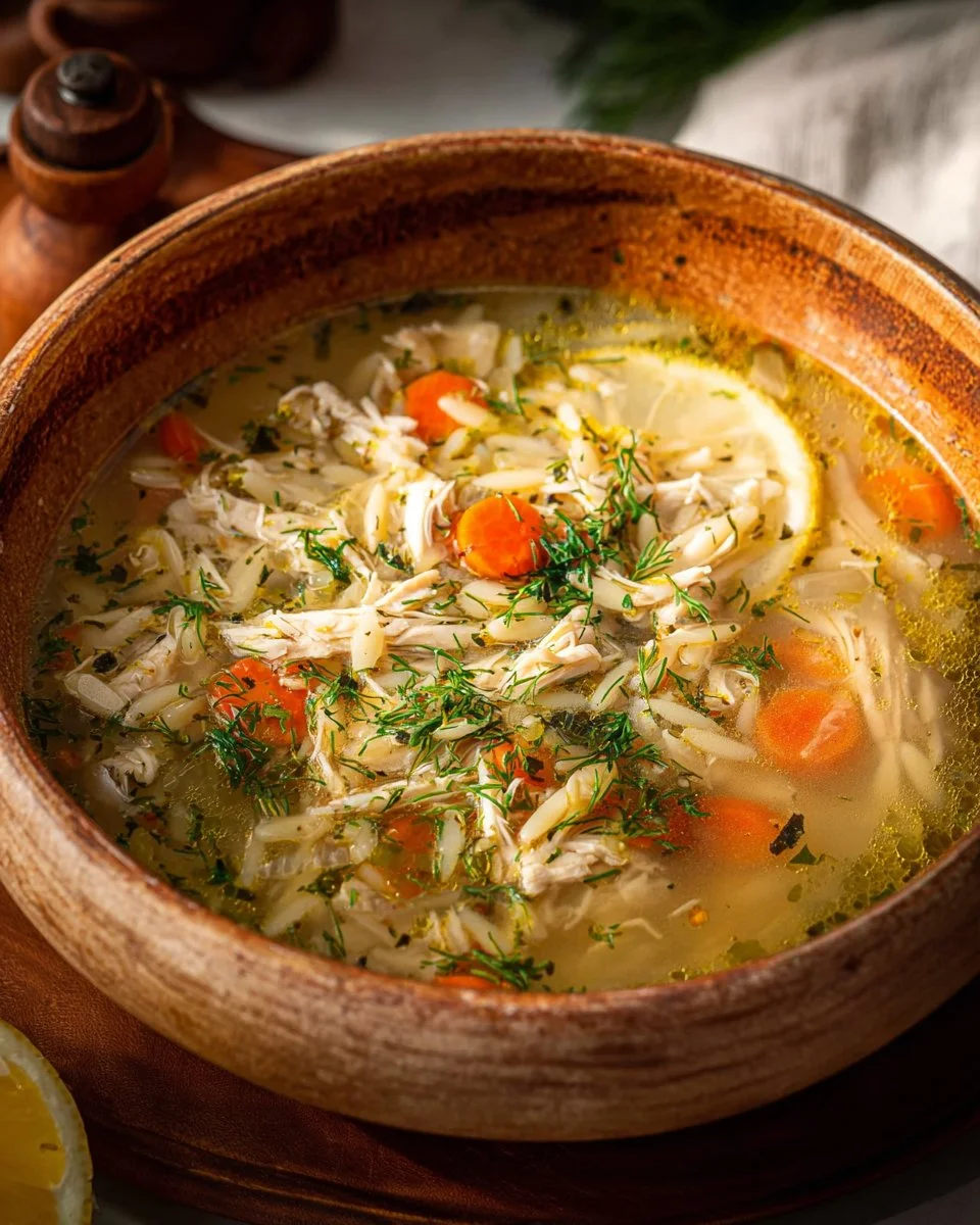 Lemon Chicken Orzo Soup