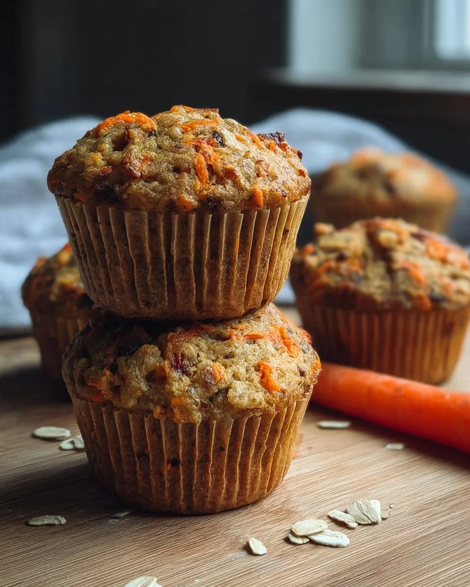 Healthy Carrot Cake Protein Muffins Recipe with fresh carrots and spices