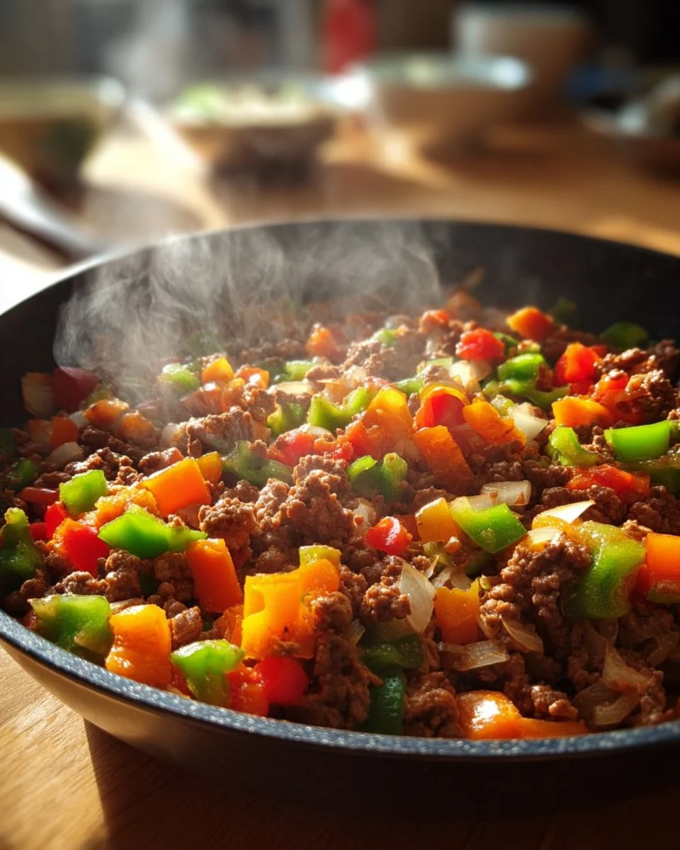 Quick and easy 30-minute ground meat pan meal for family dinner