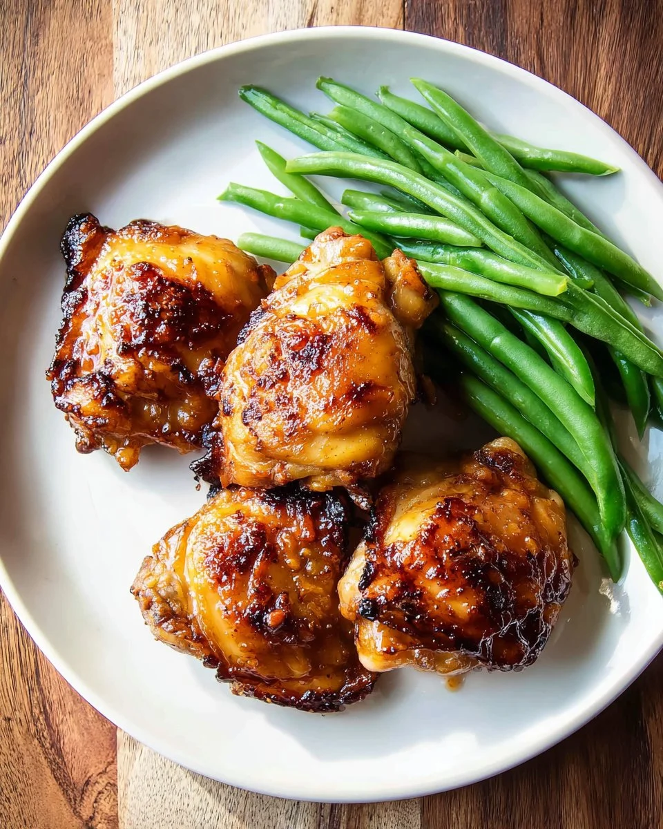 Air Fryer Teriyaki Chicken served with rice and vegetables
