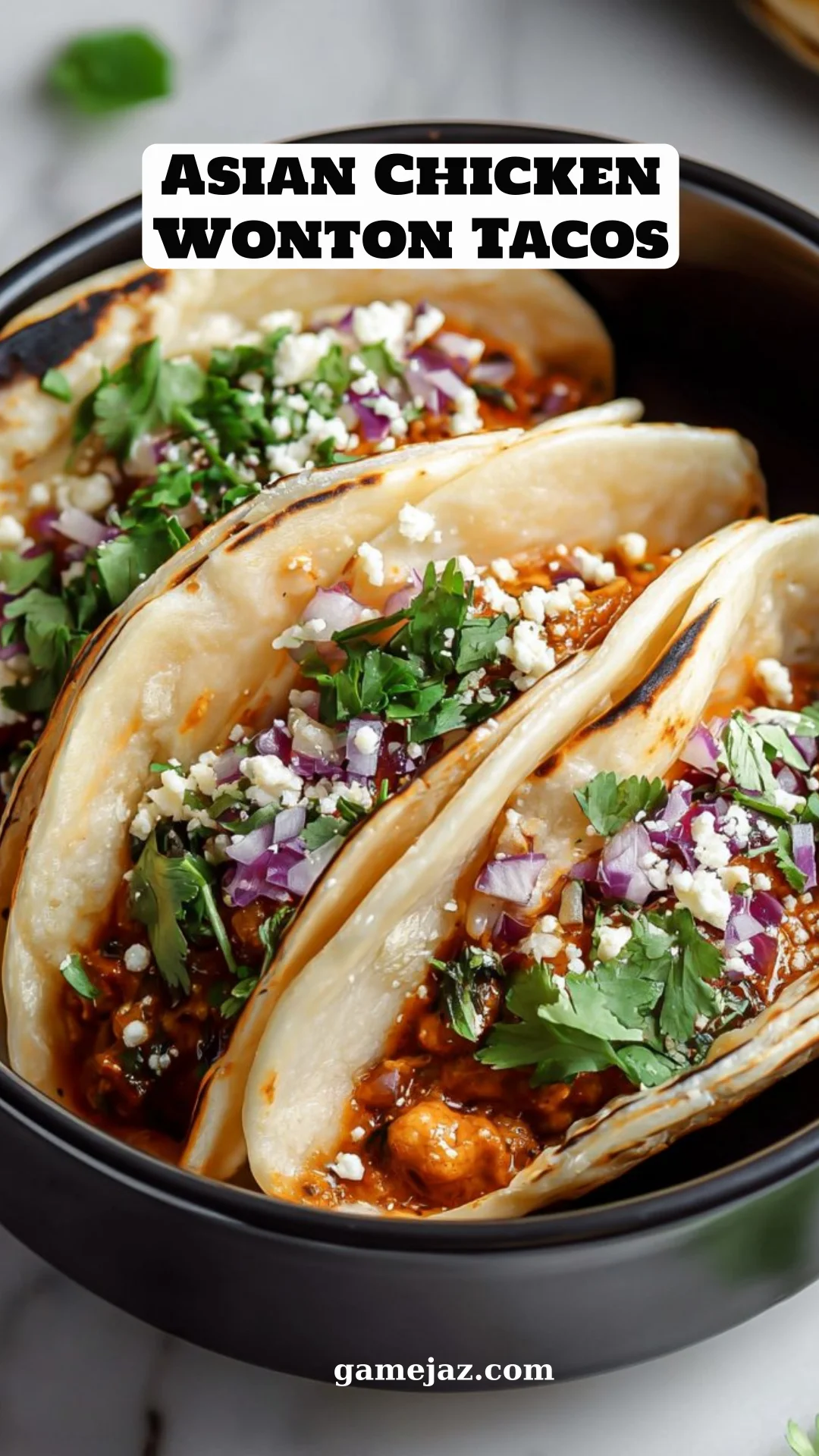 Asian Chicken Wonton Tacos