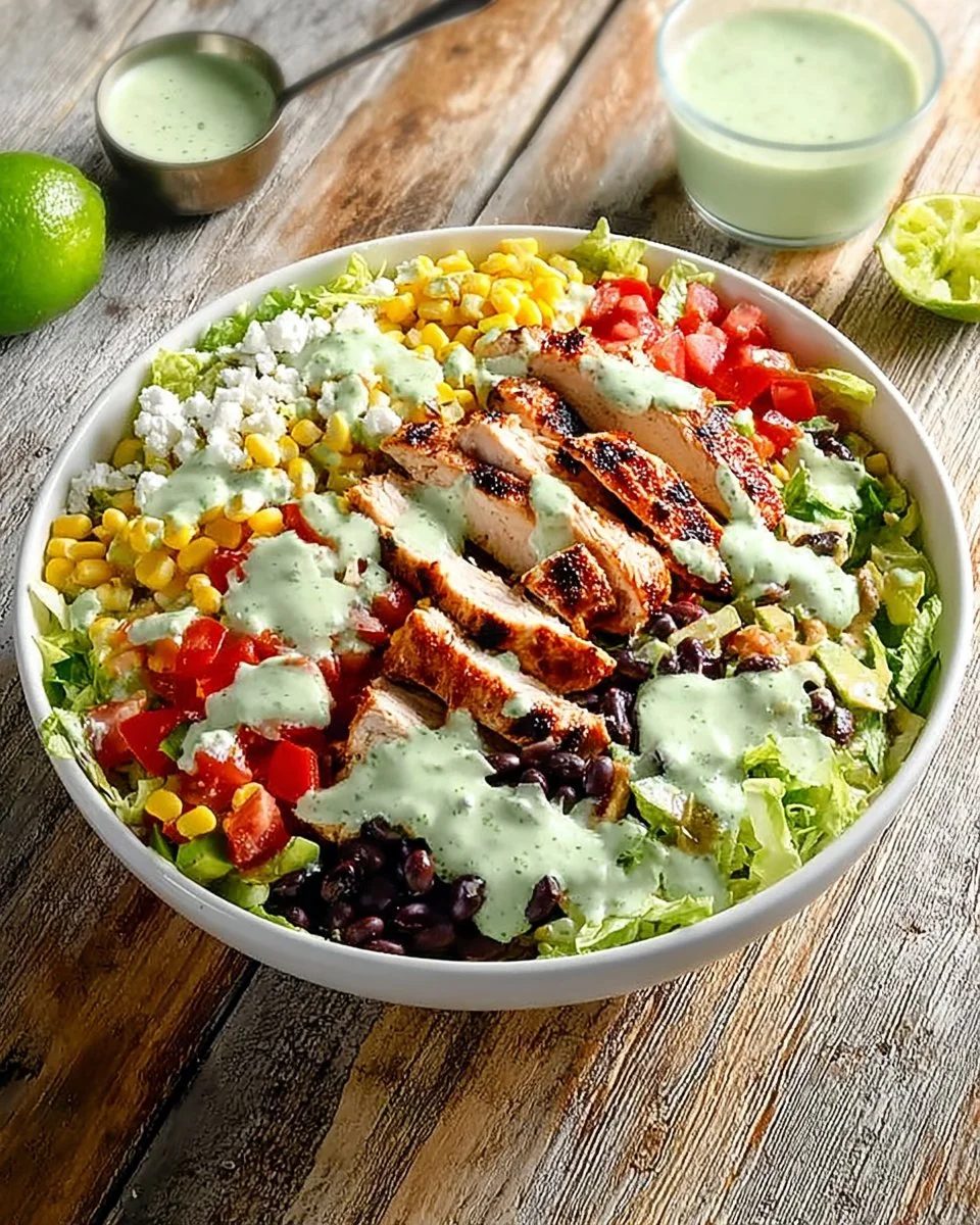 Baja Chicken Bowl garnished with fresh vegetables and cilantro