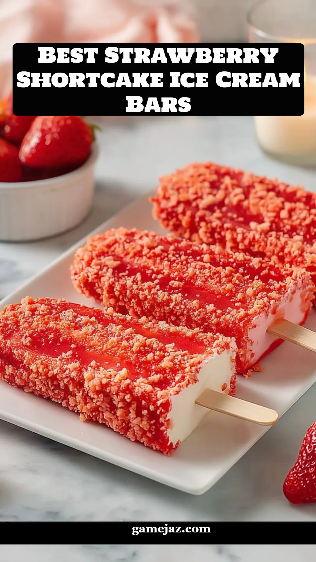 Best Strawberry Shortcake Ice Cream Bars