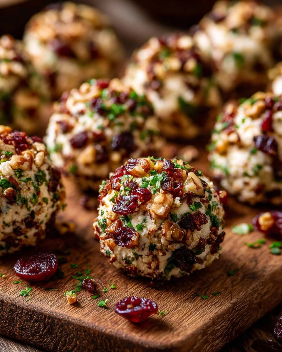 Plate of delicious bite-sized cheese ball bites with assorted toppings