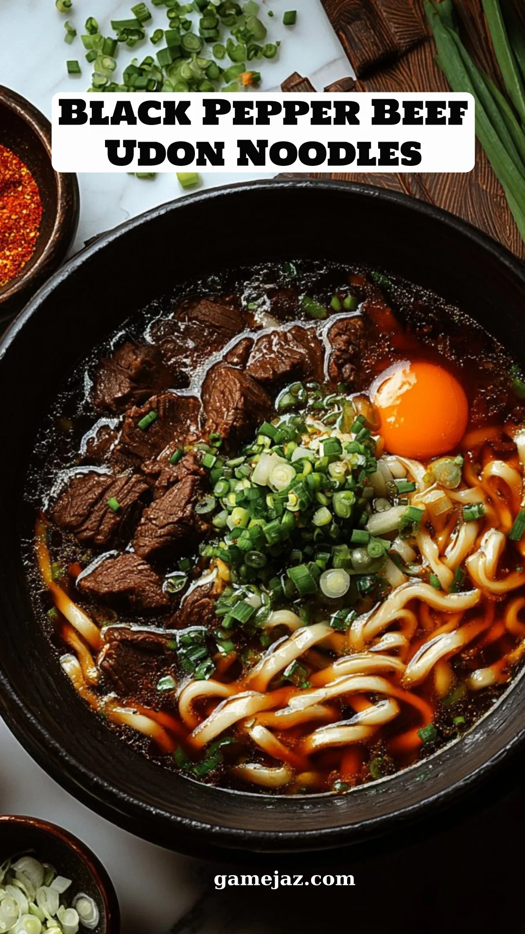 Black Pepper Beef Udon Noodles