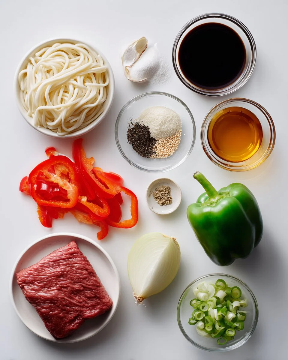 Black Pepper Beef Udon Noodles