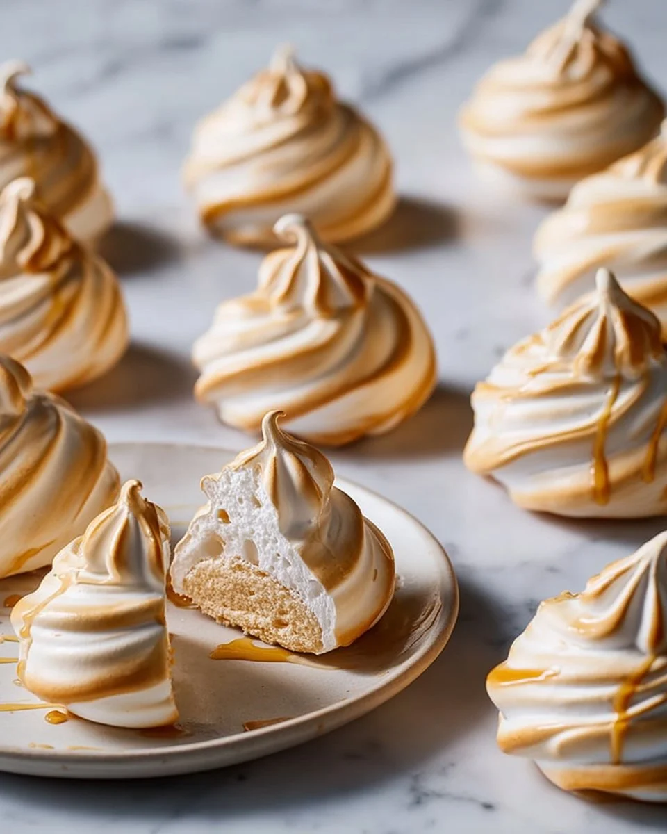 Brown Sugar Maple Meringue Cookies displayed on a plate