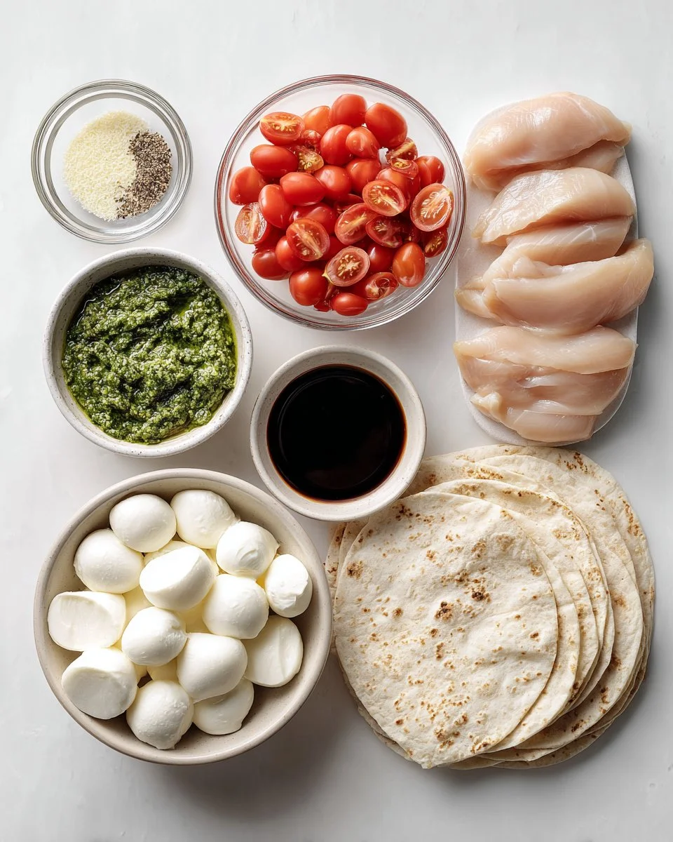 Bruschetta Chicken Pesto Wraps Recipe