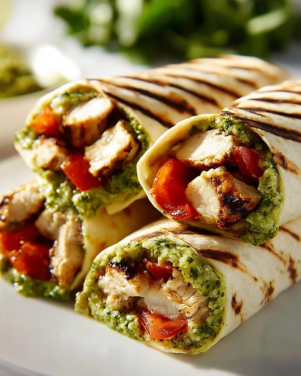 Bruschetta Chicken Pesto Wraps Recipe