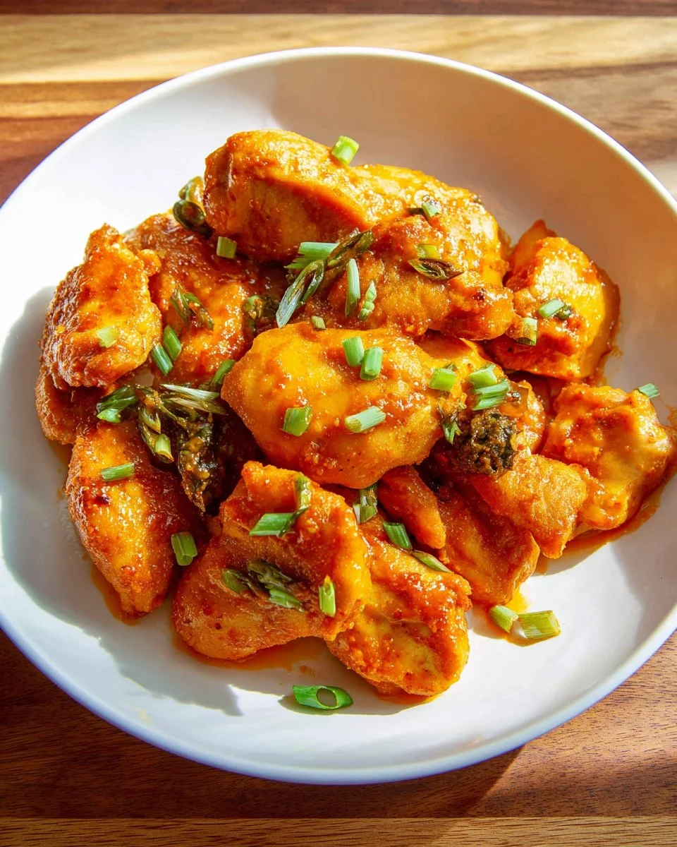 Deliciously spiced Buffalo Chicken Thighs served on a plate