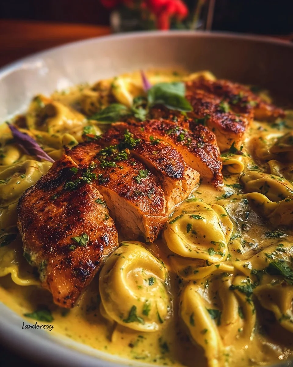 Cajun Garlic Chicken Tortellini In Three-Cheese Cream