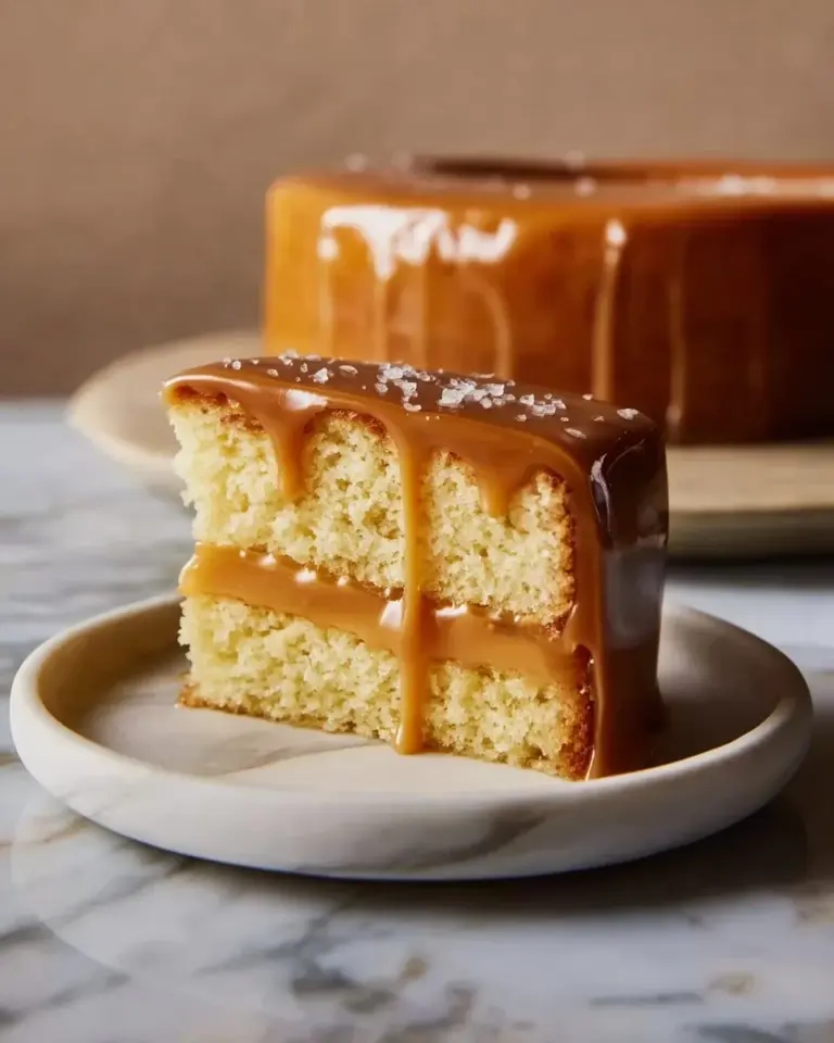 Rich homemade caramel sauce drizzled over desserts and sweets.
