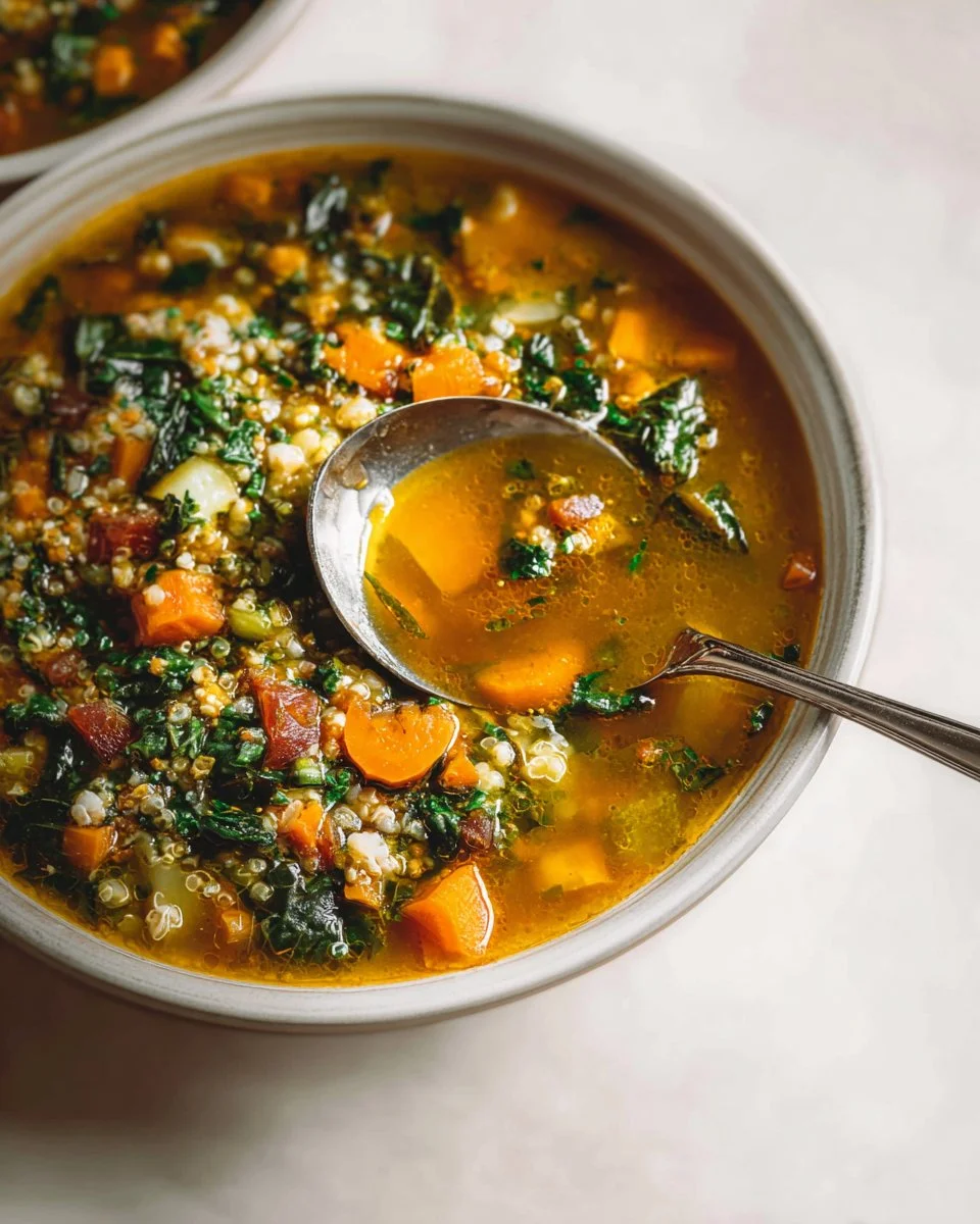 Carrot, Red Lentil, & Spinach Soup
