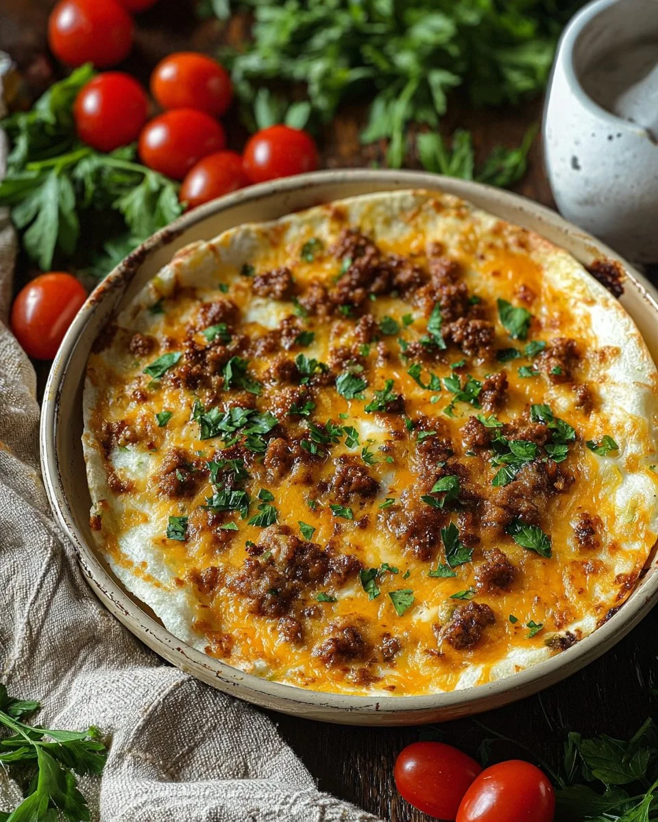 Delicious cheesy sausage breakfast burritos ready to be served.