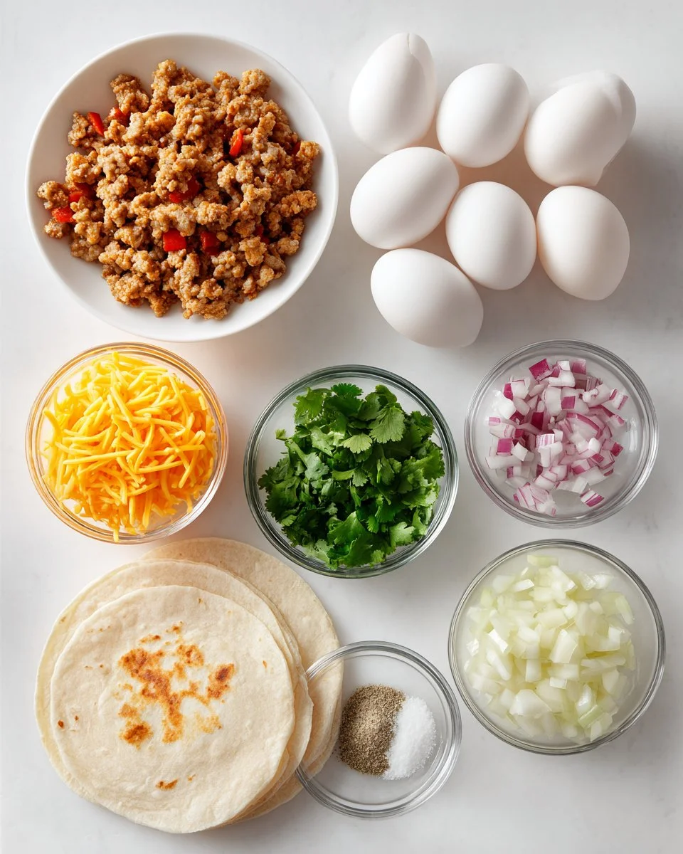 Cheesy Sausage Breakfast Burritos