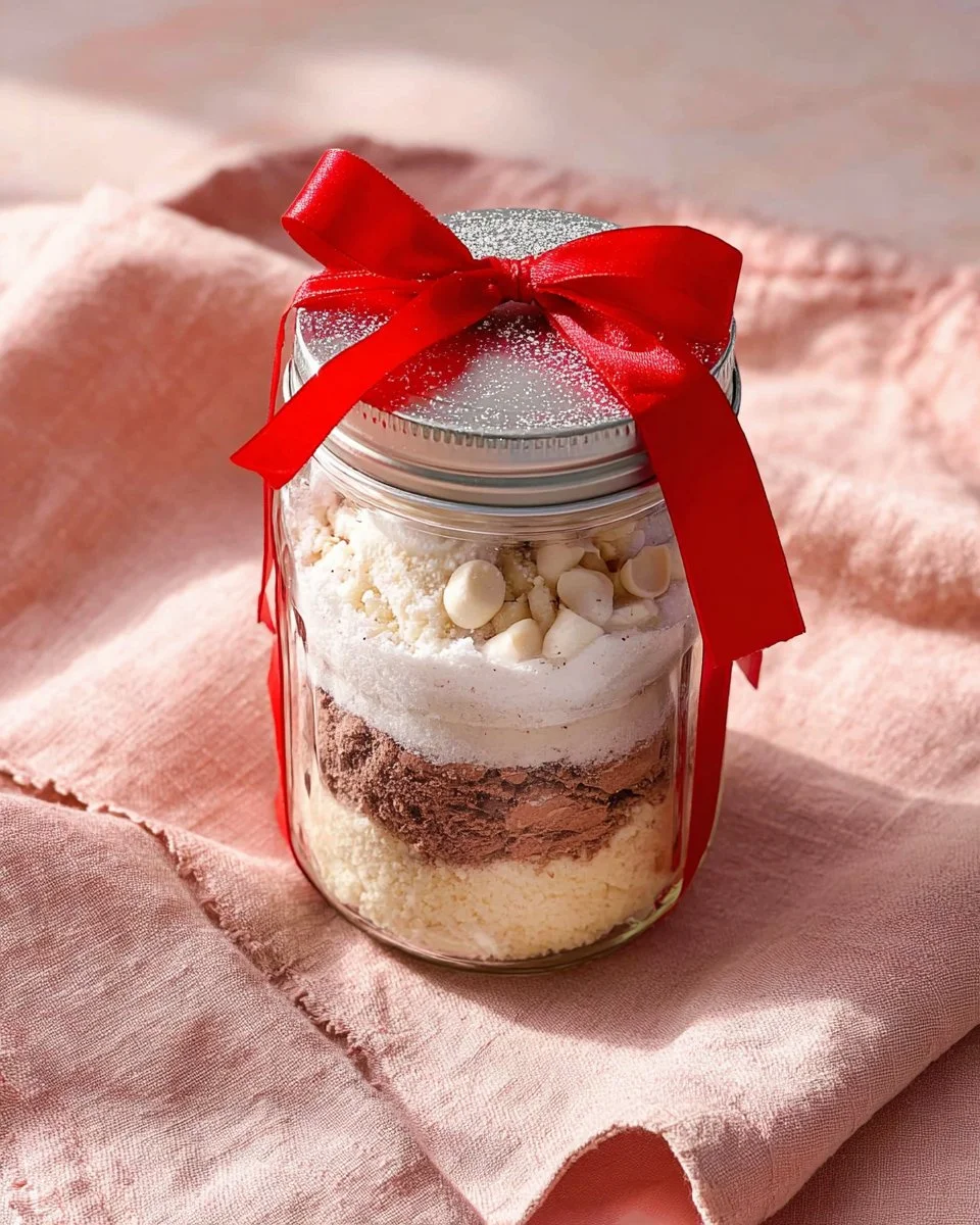 Chewy Red Velvet Cookies in a Jar