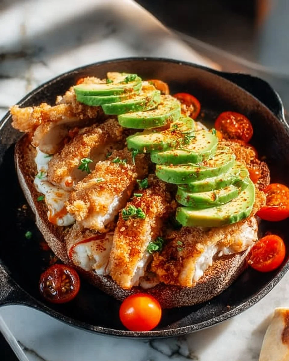 Delicious Chicken Avocado Melt Sandwich with melted cheese and fresh ingredients