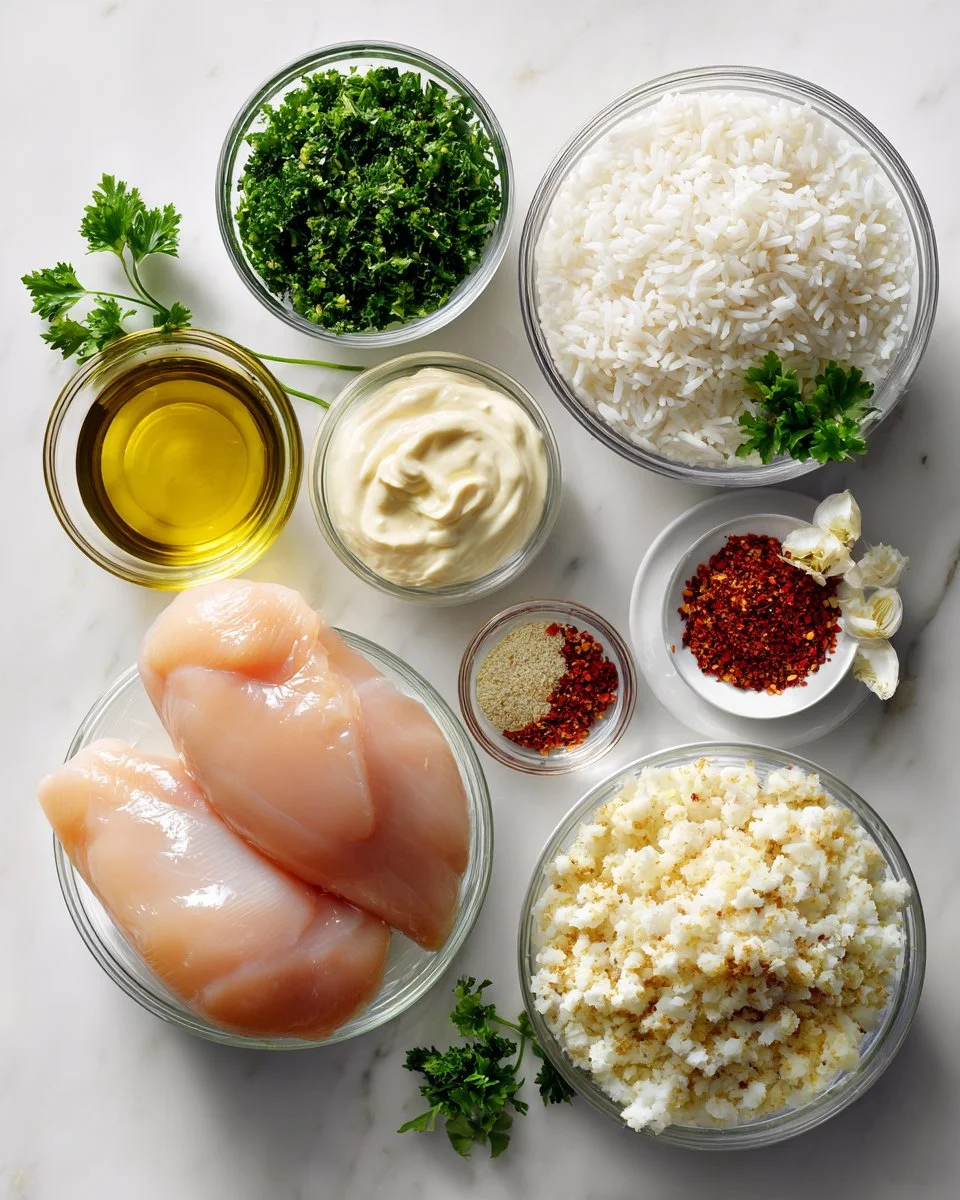 Chicken Rice Bowls with Creamy Garlic Sauce