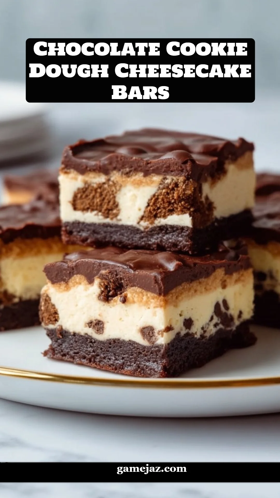 Chocolate Cookie Dough Cheesecake Bars