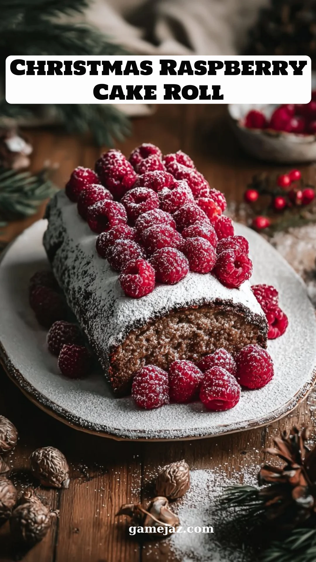 Christmas Raspberry Cake Roll