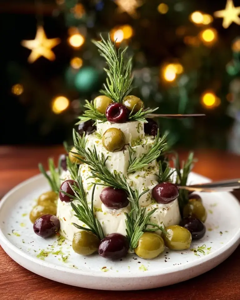 Christmas Tree Cheese Ball decorated for holiday parties