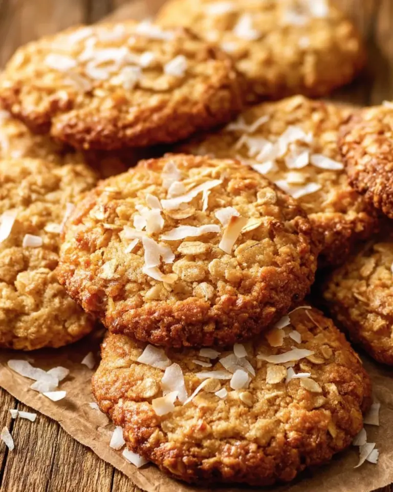 Delicious coconut flour oatmeal cookies on a wooden table