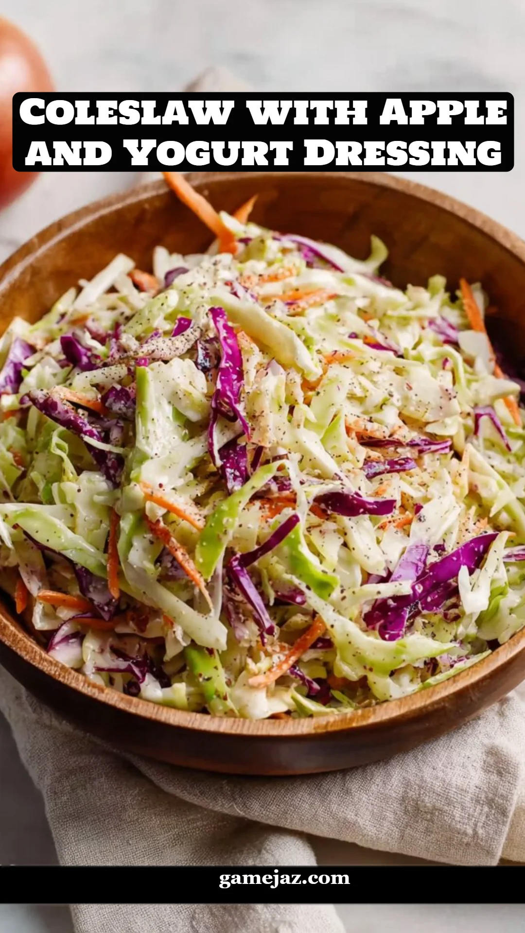 Coleslaw with Apple and Yogurt Dressing