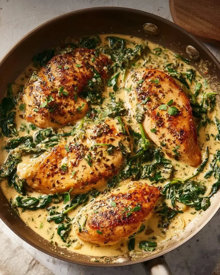 Creamy Dijon chicken dish served with vegetables on a plate