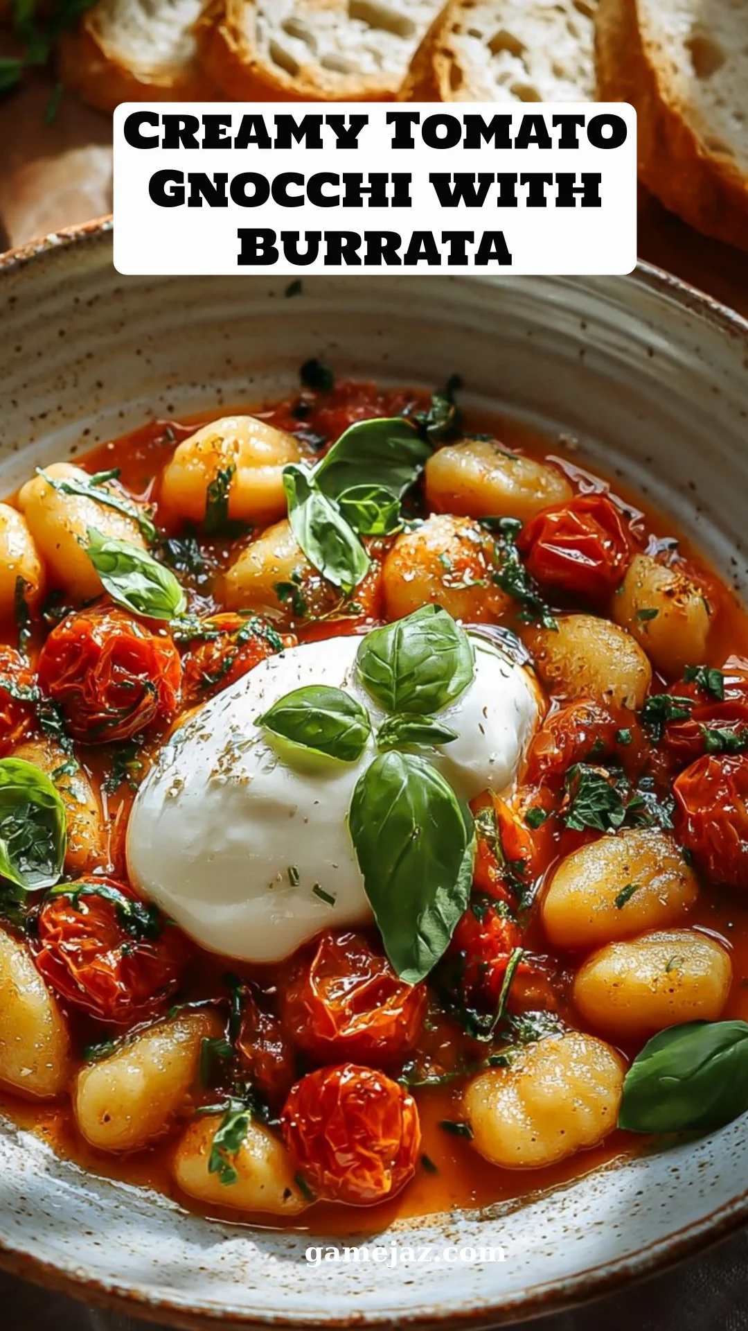Creamy Tomato Gnocchi with Burrata
