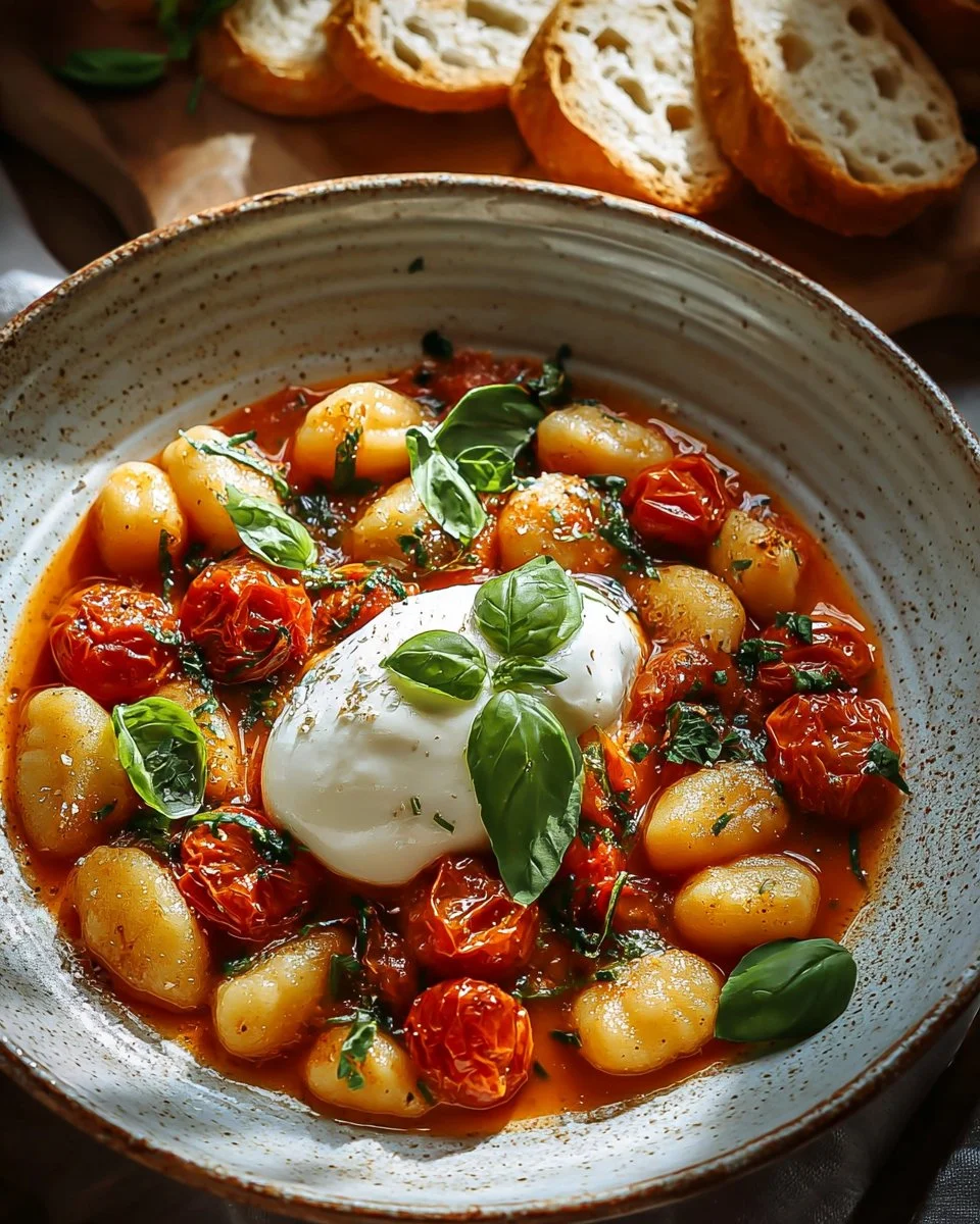 Creamy Tomato Gnocchi with Burrata