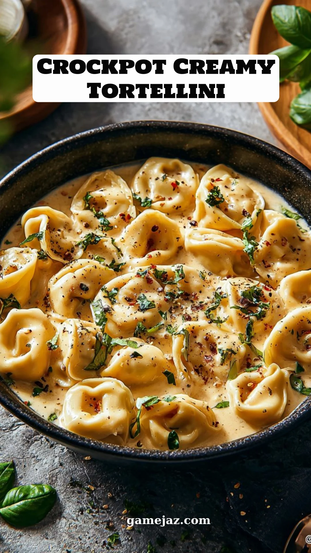 Crockpot Creamy Tortellini