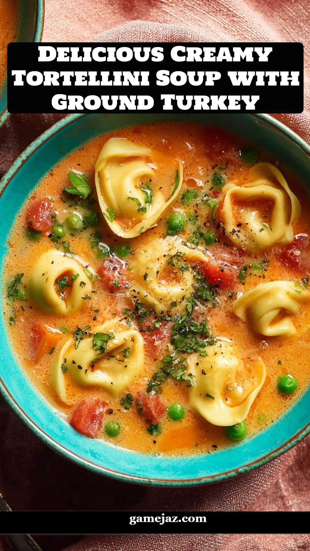 Delicious Creamy Tortellini Soup with Ground Turkey