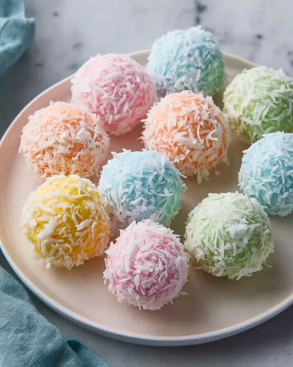 Easter Bunny coconut tails decorated for festive celebrations