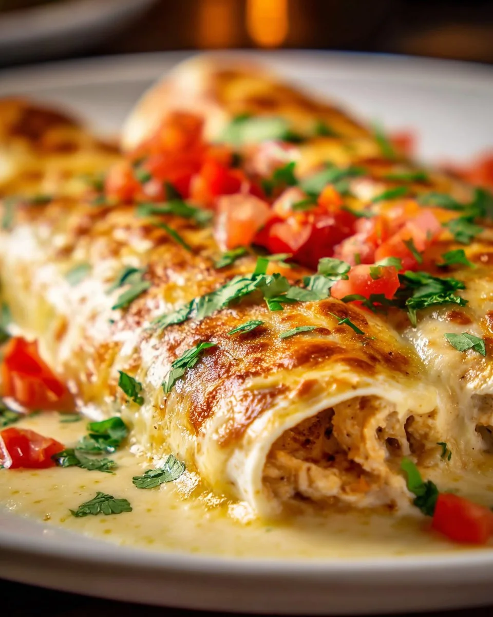 Easy Creamy White Chicken Enchiladas
