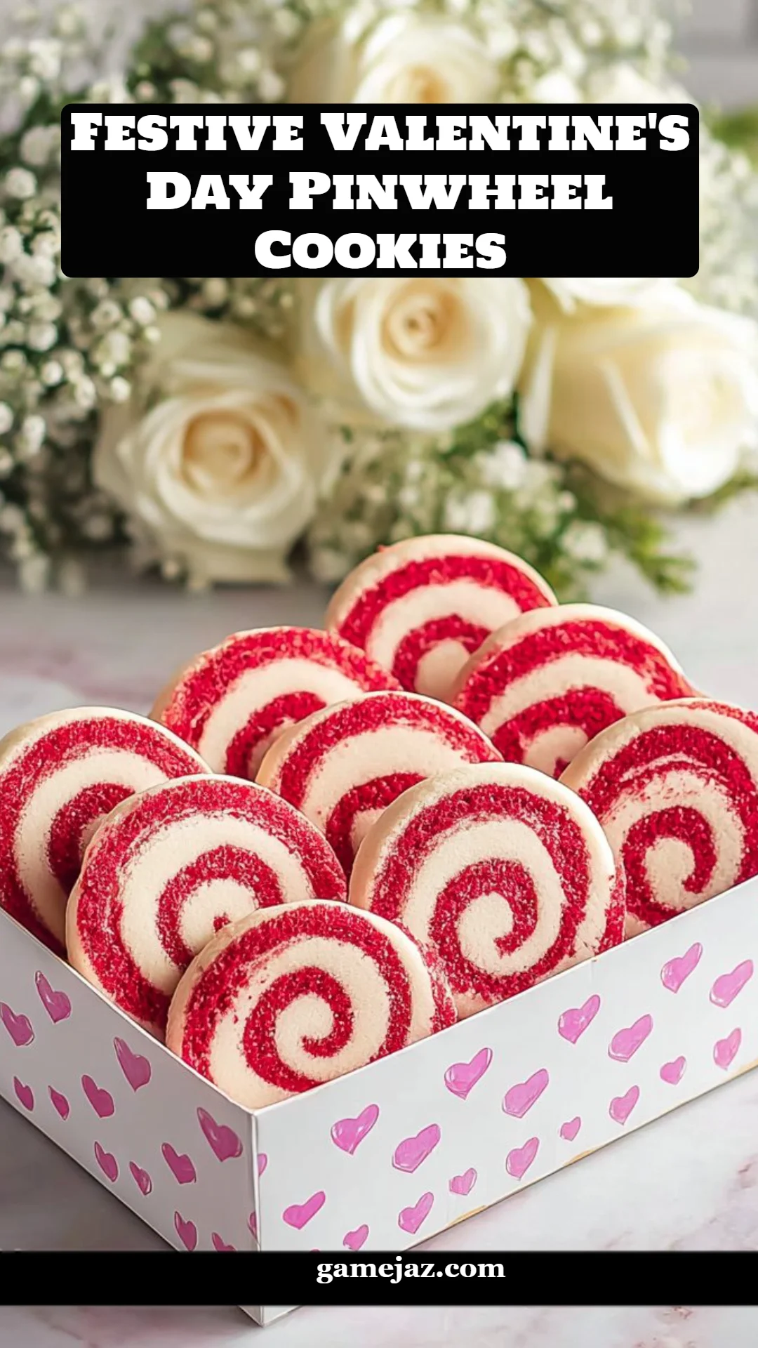 Festive Valentine's Day Pinwheel Cookies