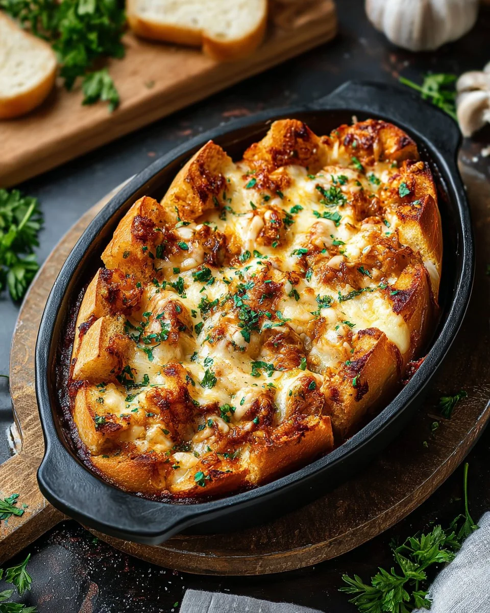 Delicious homemade French Bread Pizza topped with cheese and fresh ingredients