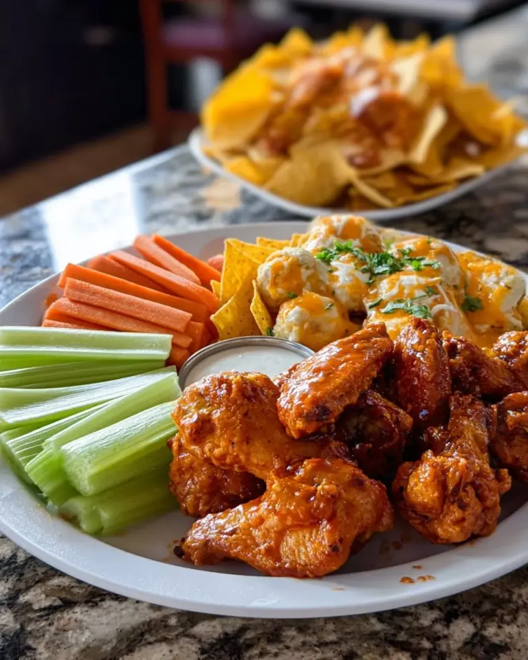 Delicious game day snack platter with chips, dips, and finger foods