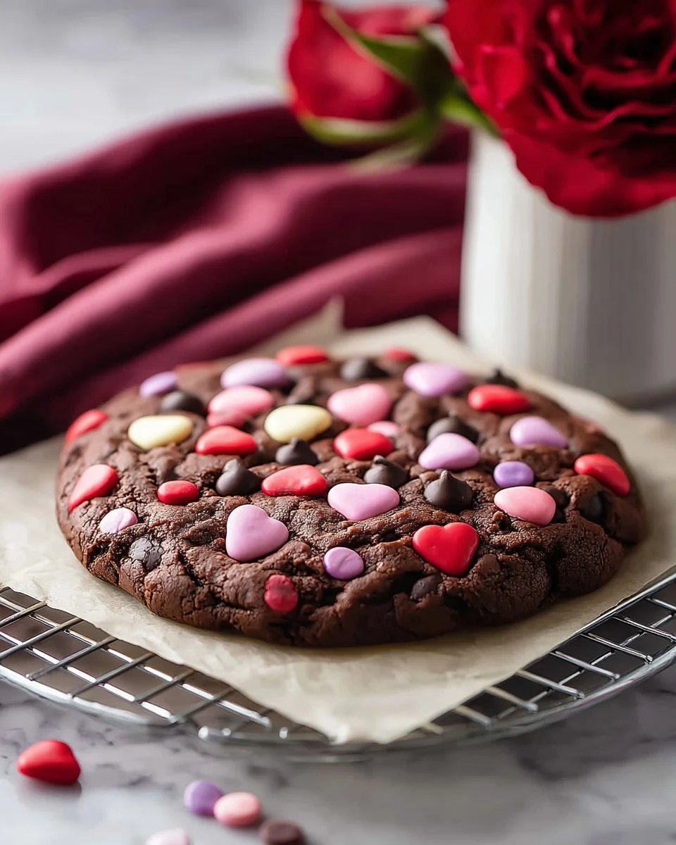 Giant Valentine's Day Cookies decorated with hearts and love themes