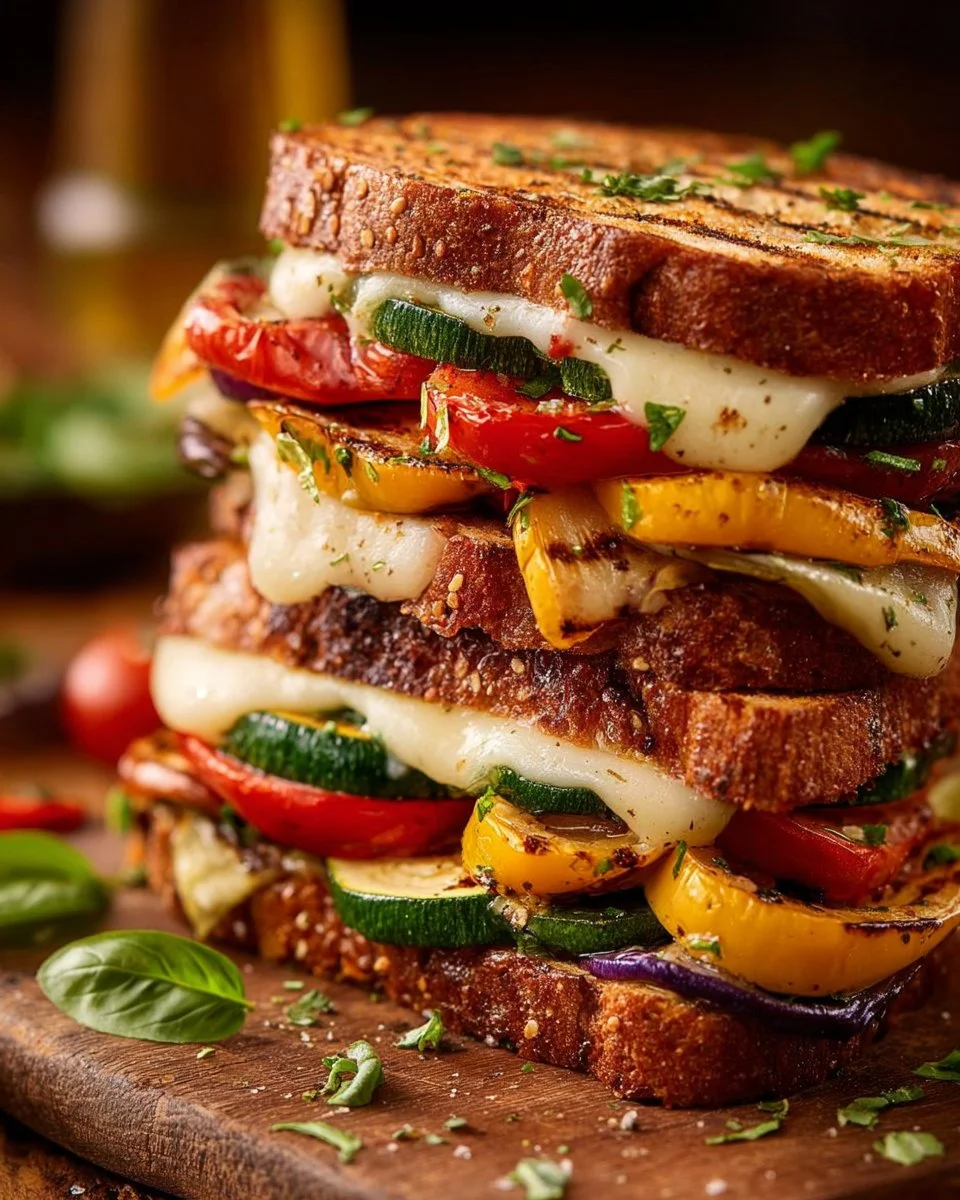 Grilled Veggie and Mozzarella Sandwich