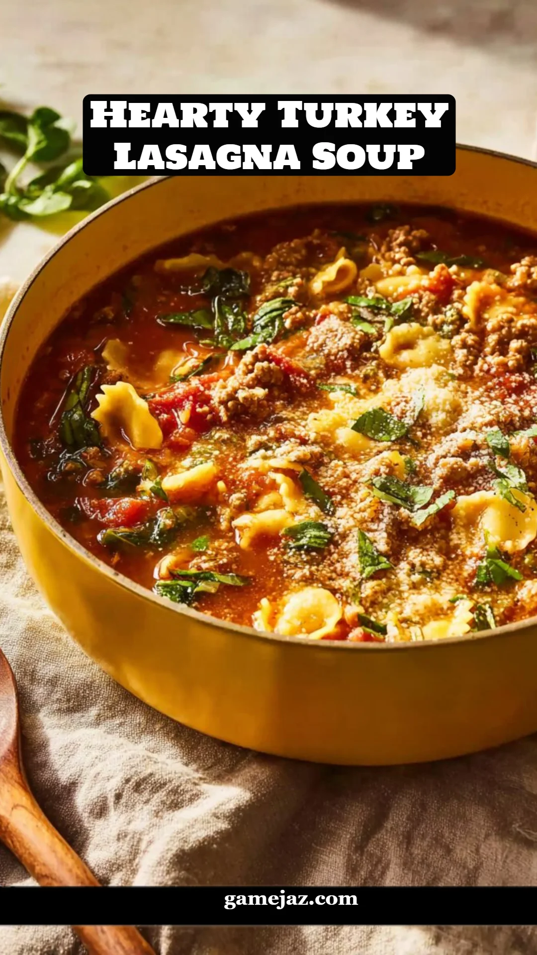 Hearty Turkey Lasagna Soup