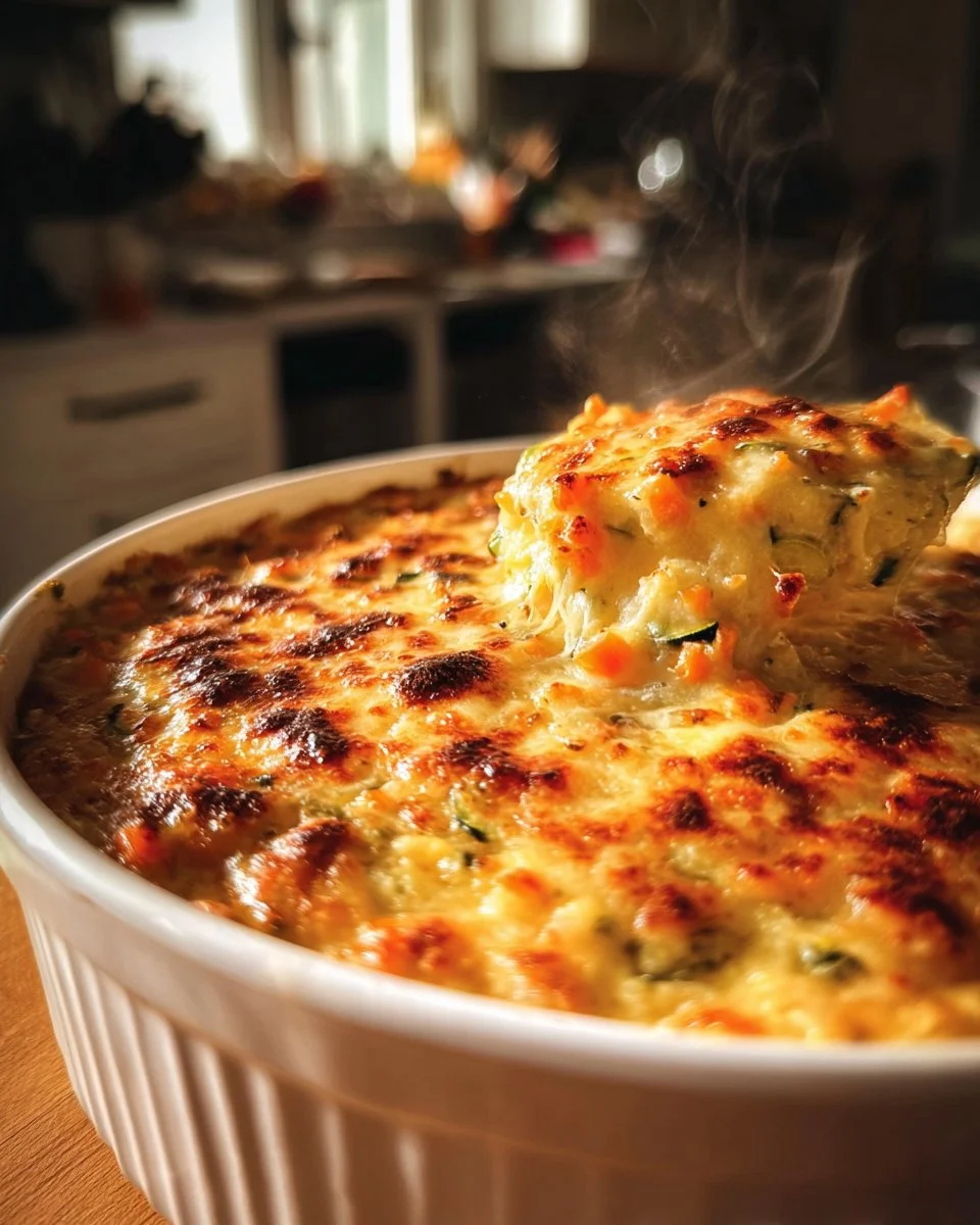 Hearty vegetable casserole loaded with fresh vegetables and baked to perfection