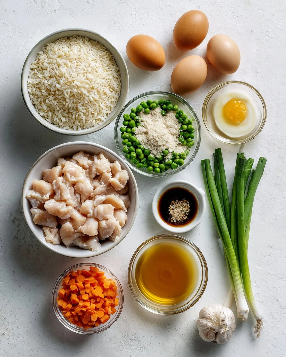High Protein Crispy Garlic Chicken Fried Rice