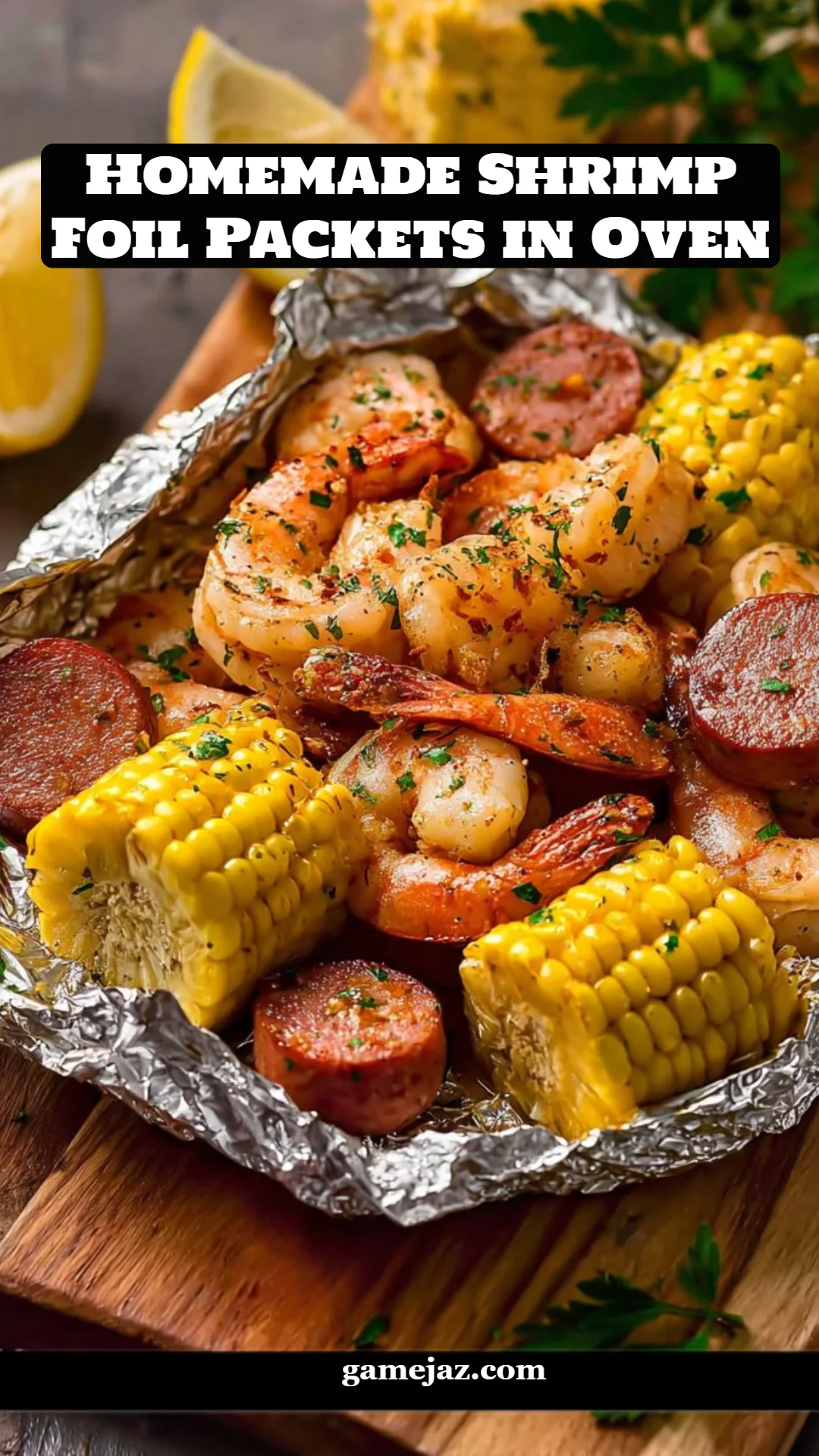 Homemade Shrimp Foil Packets in Oven