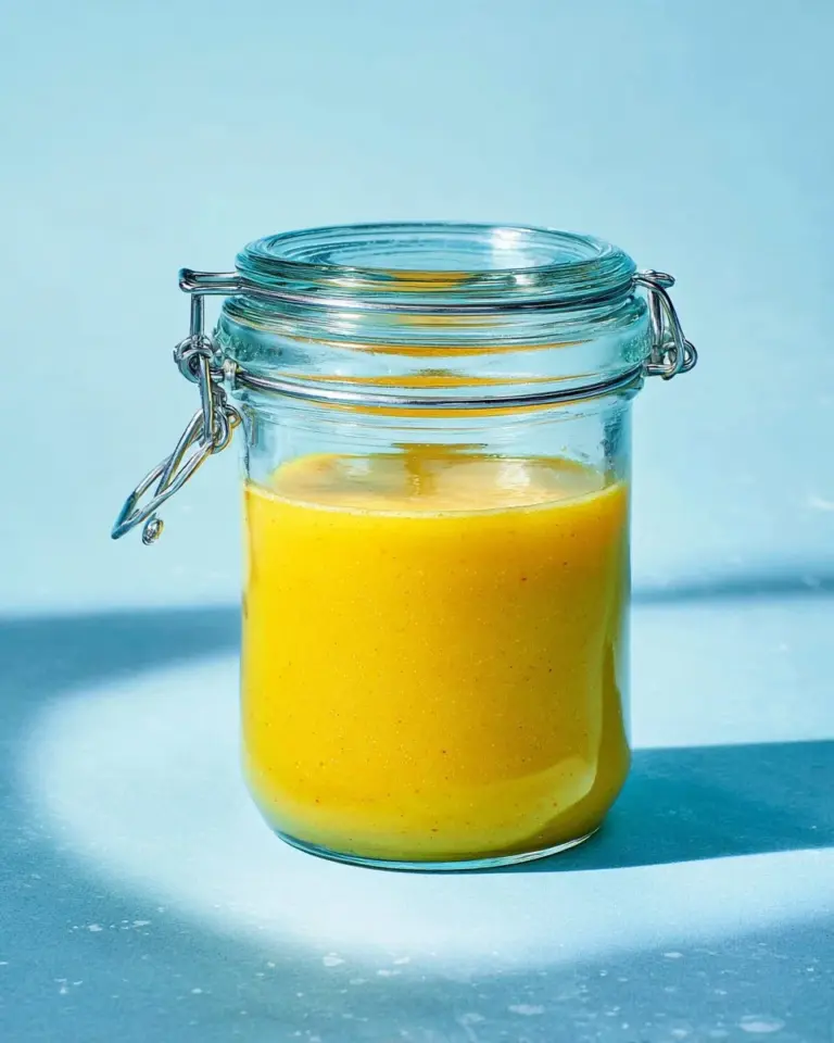 Delicious homemade Honey Mustard dressing served in a bowl.
