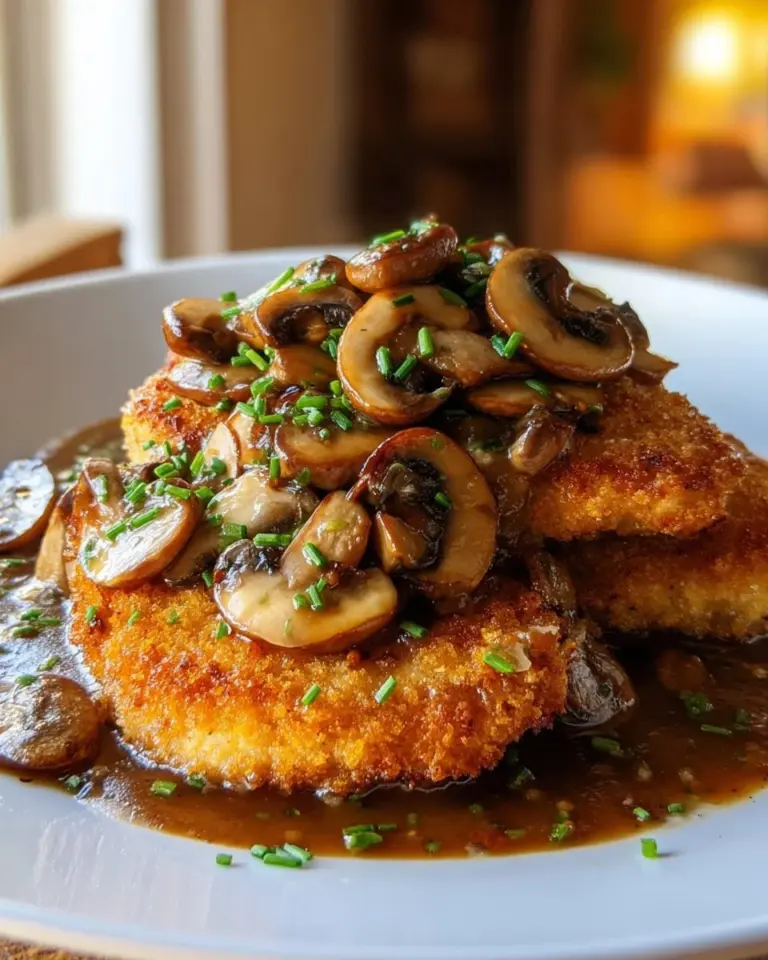 Delicious Hunter's schnitzel served with vegetables and sauce
