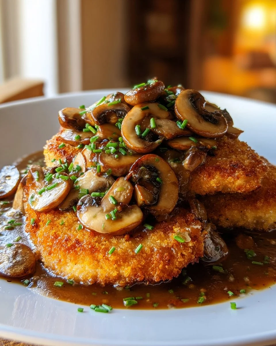 Delicious Hunter's schnitzel served with vegetables and sauce