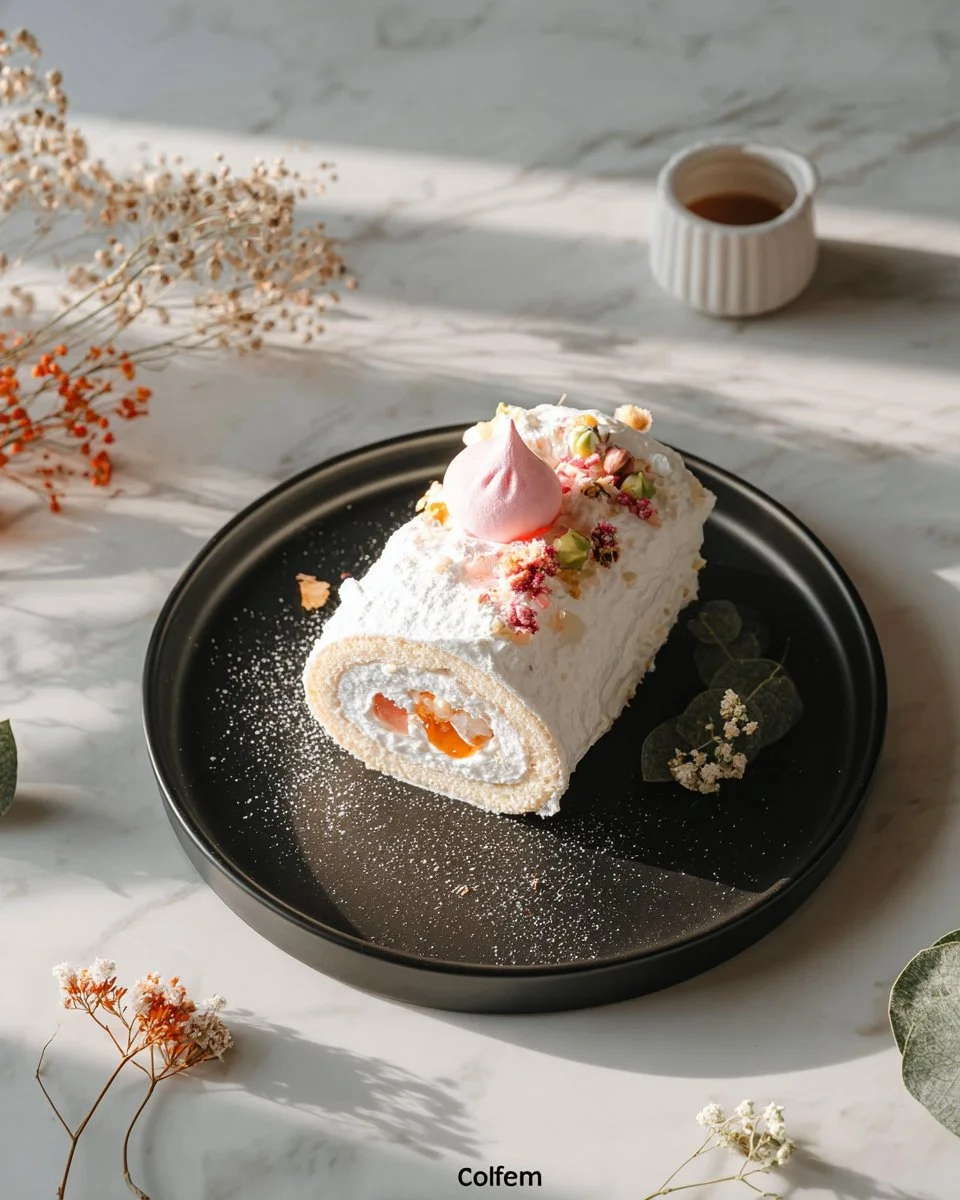 Japanese Cotton Candy Swiss Cake Roll dessert with pastel colors and fluffy texture